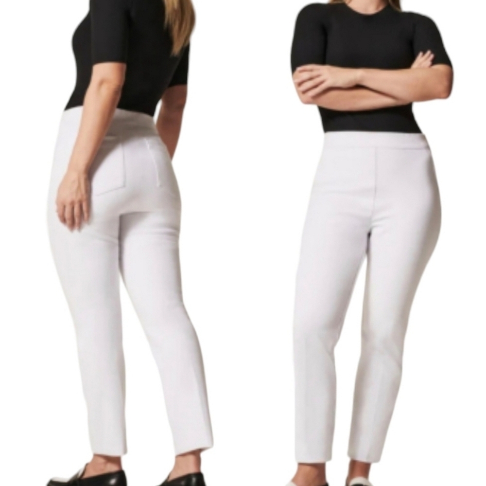 SPANX White Ankle Crop Ponte Pants